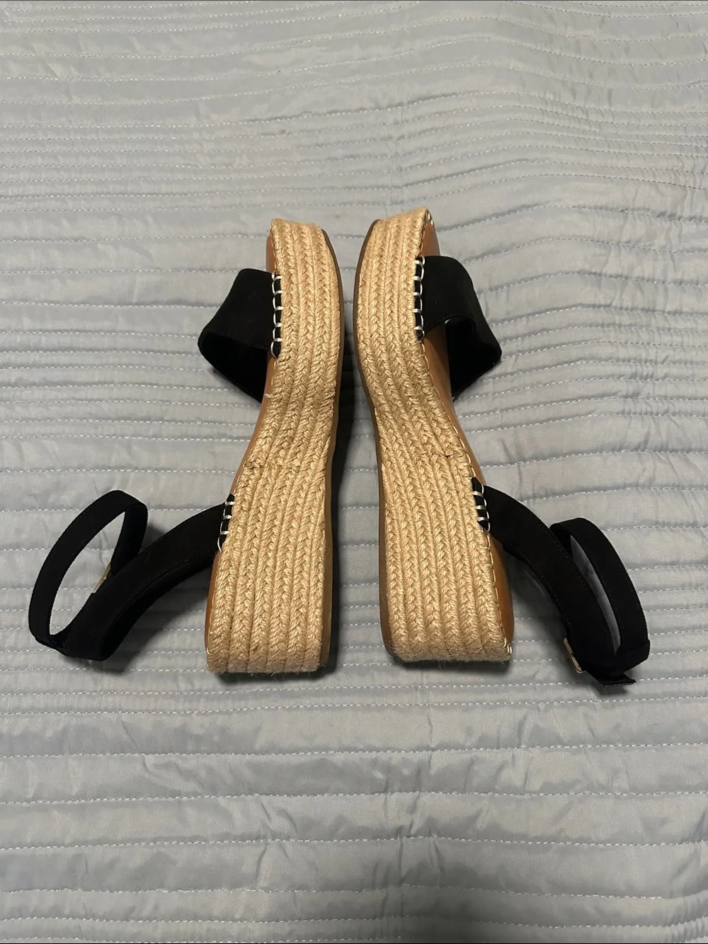 Black Espadrille Platform Sandals with Ankle Strap